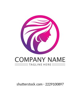 Plantilla de diseño de iconos vectoriales del logotipo de salón de belleza y spa 