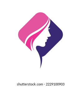 Plantilla de diseño de iconos vectoriales del logotipo de salón de belleza y spa 