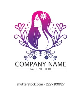 Beauty salon and spa logo vector icon design template 