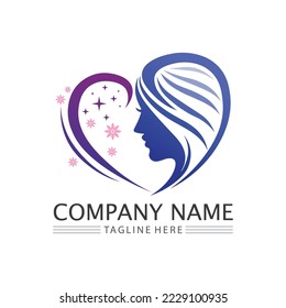Beauty salon and spa logo vector icon design template 