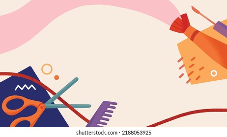 Beauty Salon Vector Illustration Art. Beauty Salon Background. Makeup and Hairdo. Beauty Themed Background.