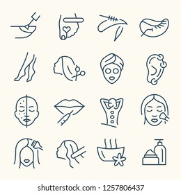 Beauty salon vector line icons