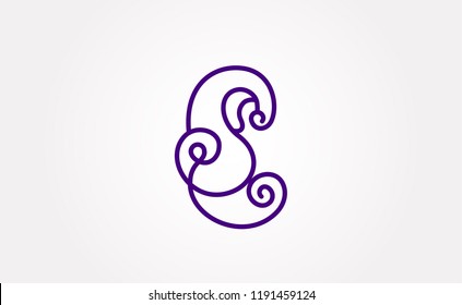 Beauty salon vector logo template in linear style