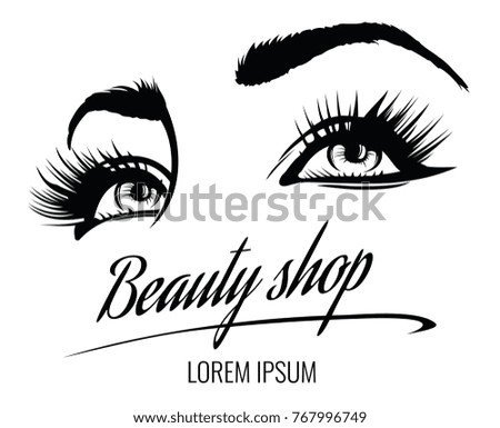 Similar – Eyelashes and eye with eyeliner