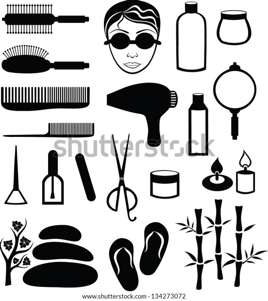 Beauty Salon Vector Set Stock Vector (Royalty Free) 134273072