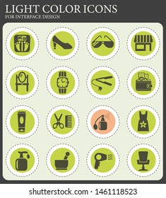 beauty salon web icons for user interface design
