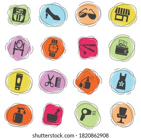 beauty salon web icons for user interface design