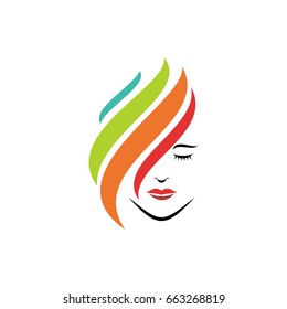 Beauty Salon woman hair logo