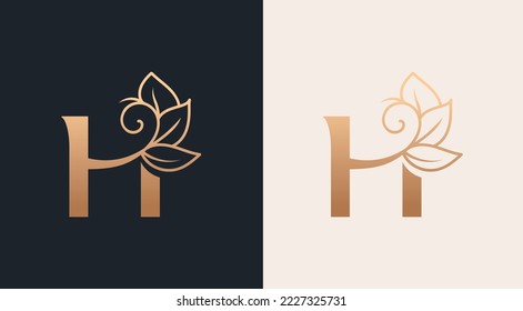 beauty salon woman  style logo H design