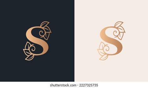 beauty salon woman  style logo S design