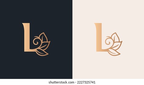 beauty salon woman  style logo L design