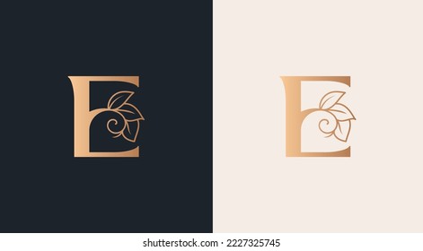 beauty salon woman  style logo E design