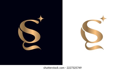 beauty salon woman  style logo QS or SQ design