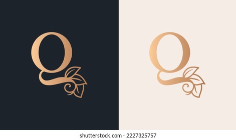 beauty salon woman  style logo Q design