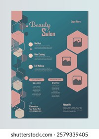 Beauty salon for women flyer design. 