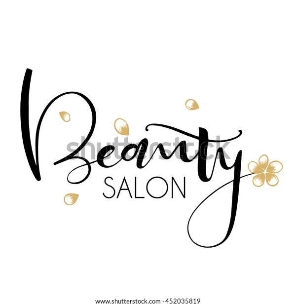 Beauty Salon Words On Gold Flower Stock Vector Royalty Free 452035819