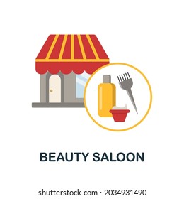 Beauty Saloon flat icon. Colored sign from small business collection. Creative Beauty Saloon icon illustration for web design, infographics and more