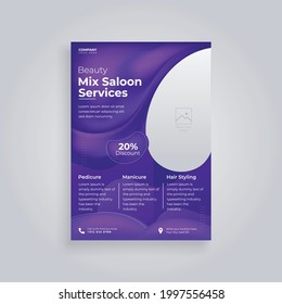 Beauty Saloon Flyer Layout Template In A4 Size