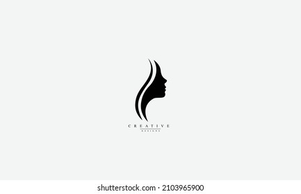 Beauty saloon girl vector logo design