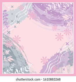 Beauty scarf pattern design on pink color. Hijab motif