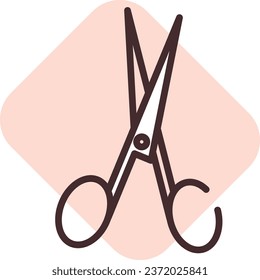 Beauty scissors, illustration or icon, vector on white background.