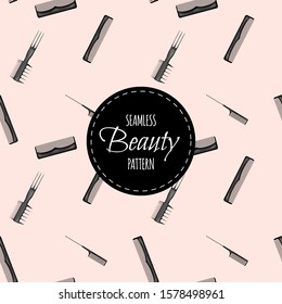 Beauty seamless pattern with combs. Cartoon style. Vector illustration