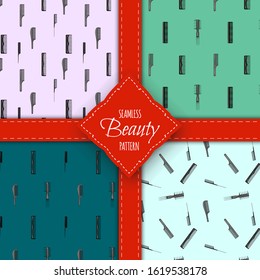 Beauty seamless pattern with combs. Cartoon style. Vector illustration