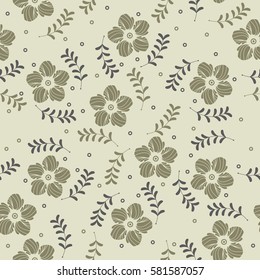 Beauty seamless pattern with decorative spring flowers and plants can be used for linen, tile design fabric, textile and more creative designs.