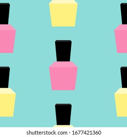 Beauty Seamless Pattern with manicure gel polish Vector Illustration EPS10