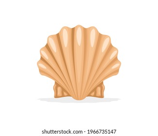 Beauty seashell cockle logo design. Shells pearl jewelry in realistic style vector logo design