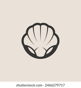 beauty seashell icon logo design illustration