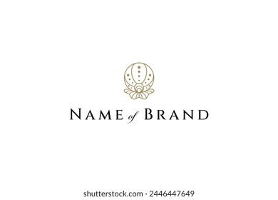 Beauty seashell oyster logo vector