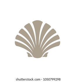 Beauty Seashell Oyster Scallop Shell Bivalve Cockle Mussel Clam Simple Silhouette Elegant logo design 