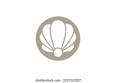 Beauty Seashell Oyster Scallop Shell Bivalve Cockle Mussel Clam Simple Silhouette logo design