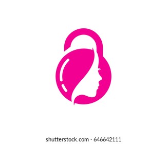 Beauty Security Lock Icon Logo Design Element