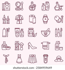 BEAUTY AND SELFCARE ICON SET