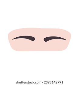 Beauty service false eyebrows. Set of women false eyebrows to increase volume. Beauty care item in spa salon. Vector isolated on white background