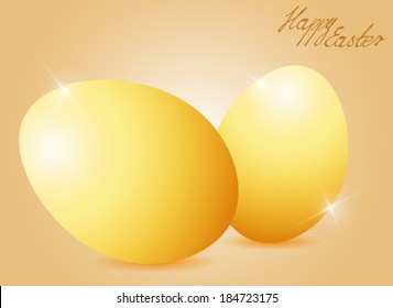 Beauty of  Shining Golden Easter Eggs