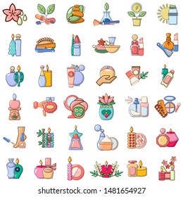 Beauty shop icons set. Cartoon set of 36 beauty shop vector icons for web isolated on white background