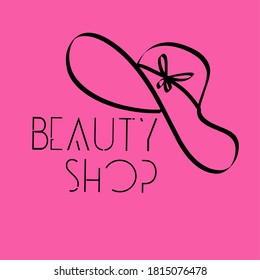 Beauty shop logo design, vector illustration. Text can be edited.