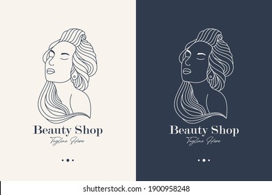 Beauty Shop Logo Template - Lineart - Minimalis