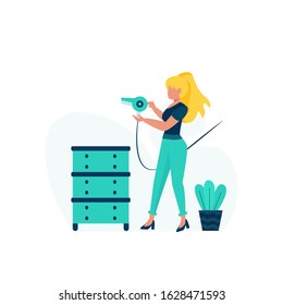Beauty shop provides hair and beauty care to customers vector illustration, suitable for landing page, ui, website, mobile app, editorial, poster, flyer, article, and banner