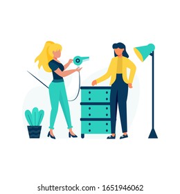 Beauty shop provides hair and beauty care to customers vector illustration, suitable for landing page, ui, website, mobile app, editorial, poster, flyer, article, and banner