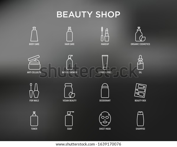 Beauty Shop Thin Line Icons Set 스톡 벡터(로열티 프리) 1639170076