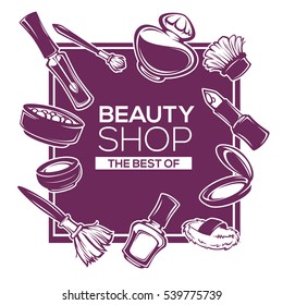 beauty shop, vector cosmetic template design
