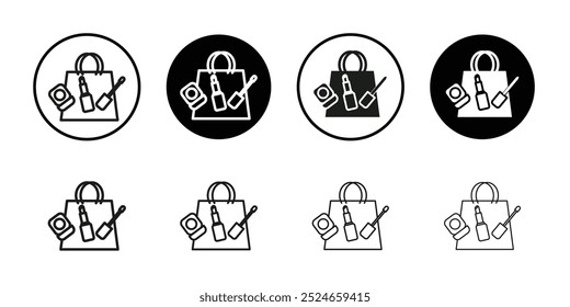 Beauty shopping icon Collection of flat thin outline vector