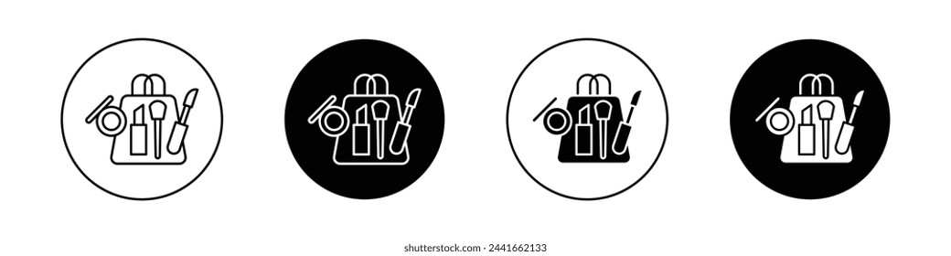 Beauty shopping icon set. mall shopper bag vector symbol. retail shopping bag sign.