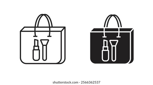 Beauty shopping icons in line stroke and flat versions