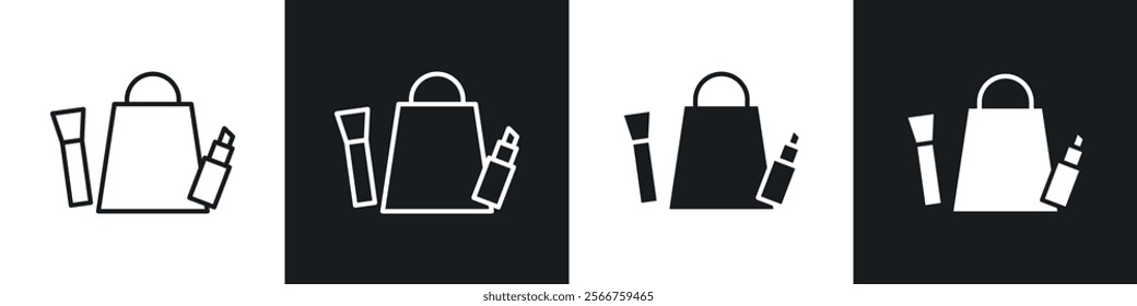 Beauty shopping icons in Thin line black color. flat simple vector symbols illustration.