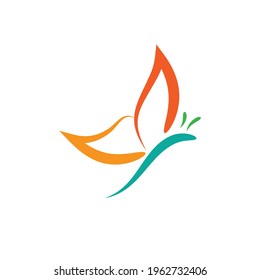 Beauty simple logo. Butterfly concept.